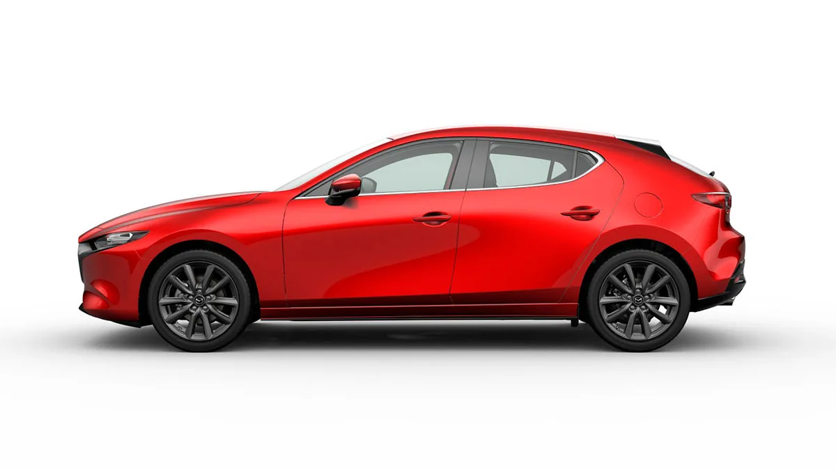 Mazda 3 2.5L e-Skyactiv G MHEV 140CV 6AT Centre-Line RD en renting en Elche — Lateral